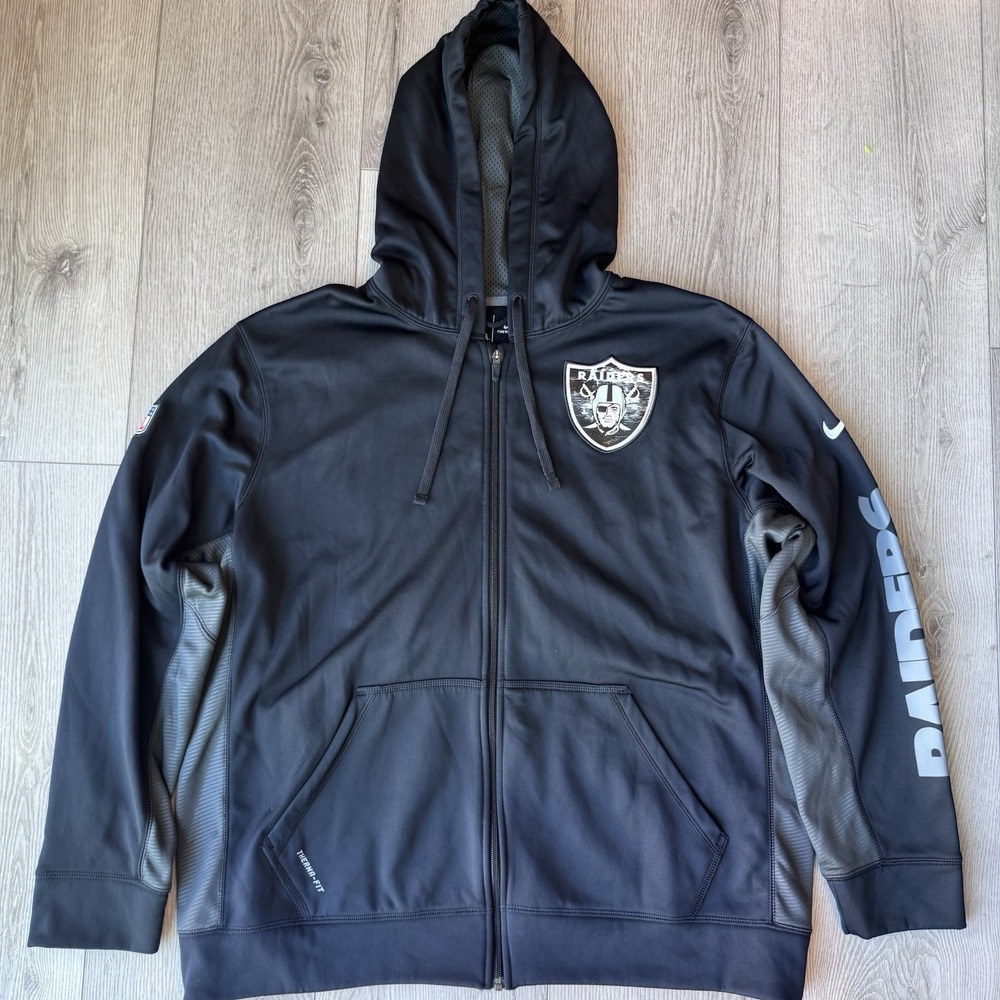 Nike Oakland Raiders Therma Fit Team Issued Hoodie XL On Field Black Pullover